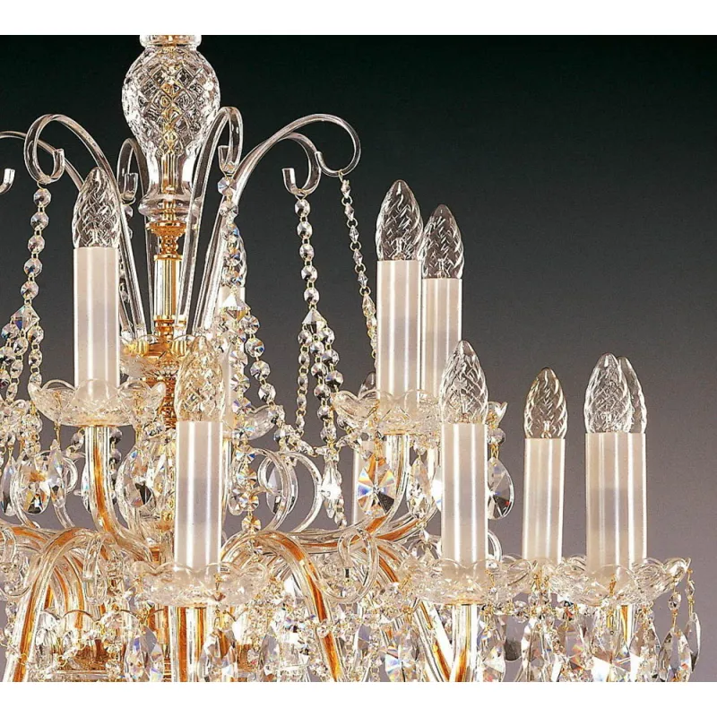 Candelabru Cristale, Sticla, Bohemia, E14, EL0101401802, Crystal