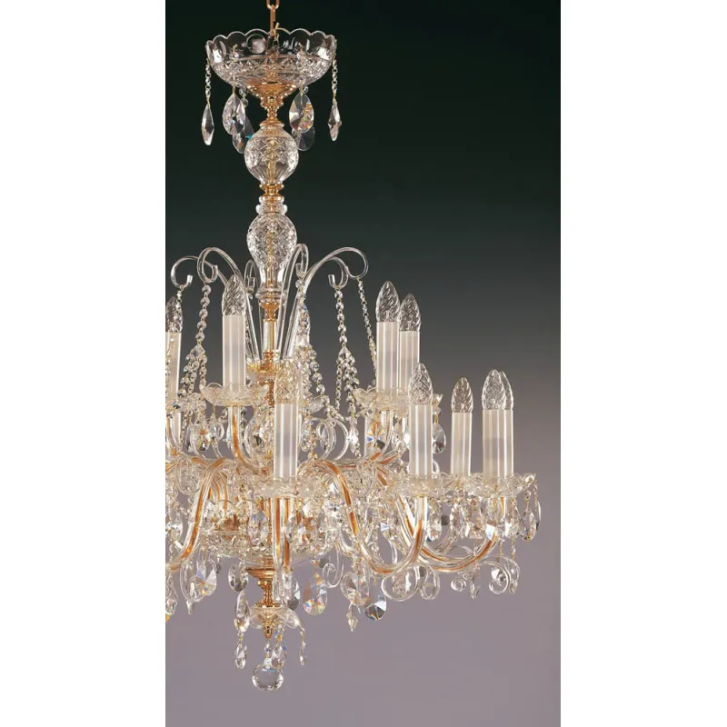 Candelabru Cristale, Sticla, Bohemia, E14, EL0101401802, Crystal