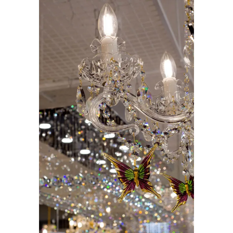 Candelabru Cristal, Bohemia, E14, EL010165602butterfly, Crystal
