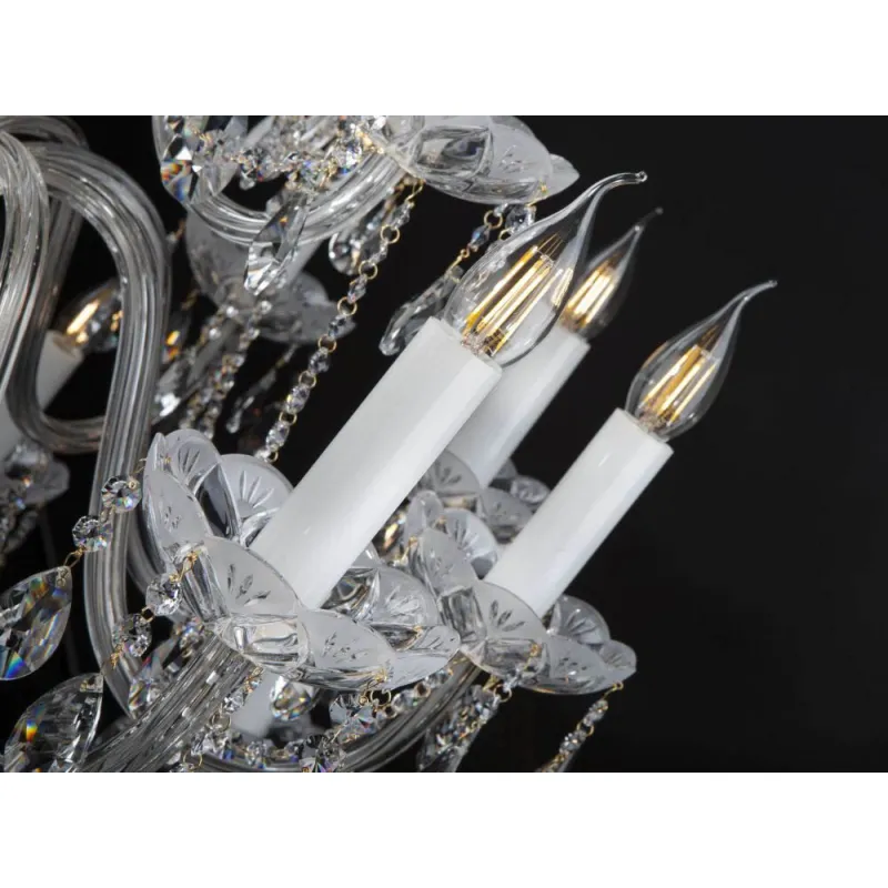 Candelabru Cristale, Sticla, Bohemia, E14, EL0102032502MAT, Crystal