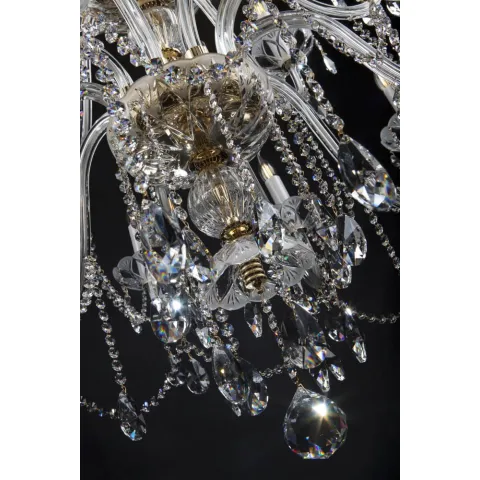 Candelabru Cristale, Sticla, Bohemia, E14, EL0102032502MAT, Crystal