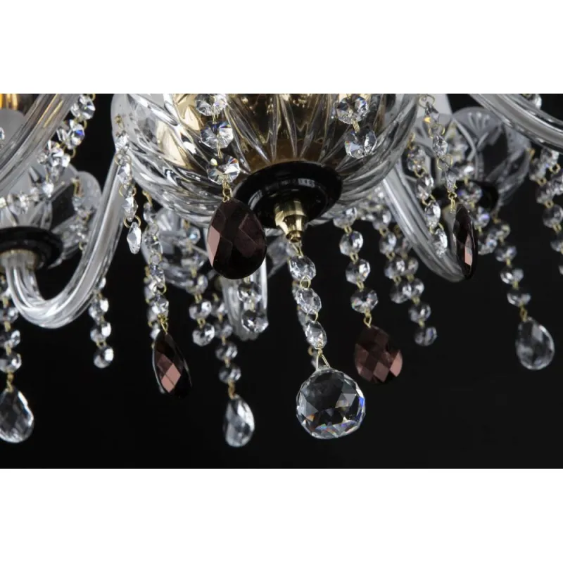 Candelabru Cristale, Sticla, Bohemia, E14, EL010204801mat, Crystal