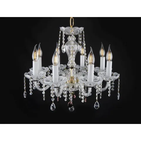 Candelabru Cristale, Sticla, Bohemia, E14, EL010204801mat, Crystal