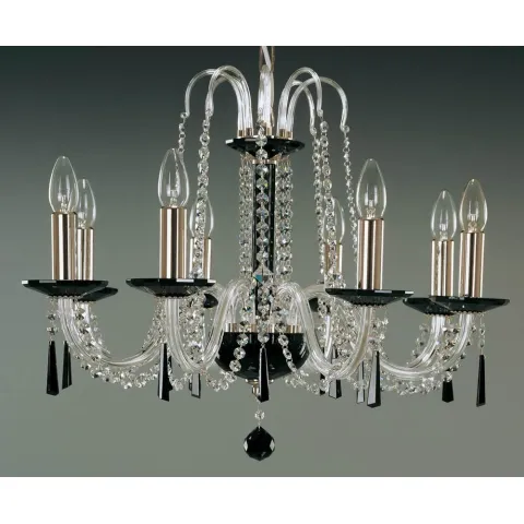Candelabru Sticla, Negru, Bohemia, E14, EL010210803Black, Crystal