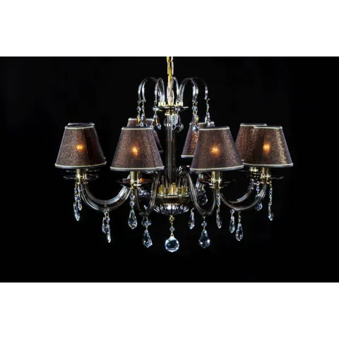 Candelabru Cristale, Abajururi golden brown, Bohemia, E14, EL010210814, Crystal