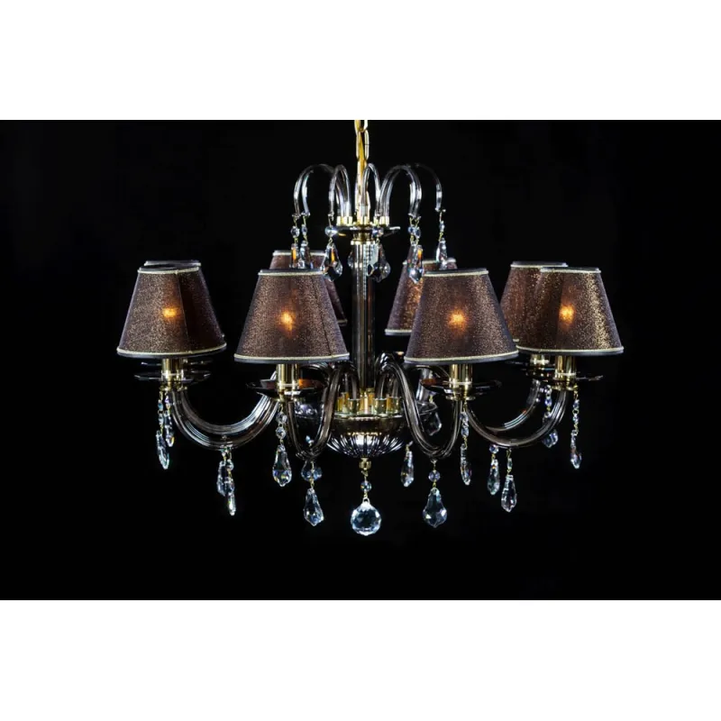 Candelabru Cristale, Abajururi golden brown, Bohemia, E14, EL010210814, Crystal