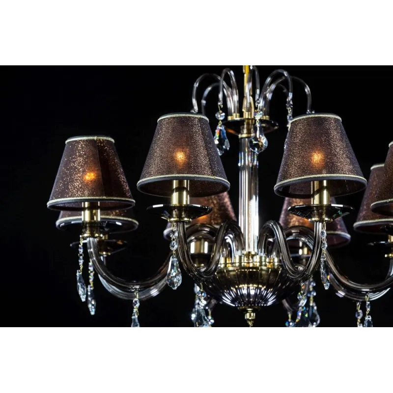 Candelabru Cristale, Abajururi golden brown, Bohemia, E14, EL010210814, Crystal