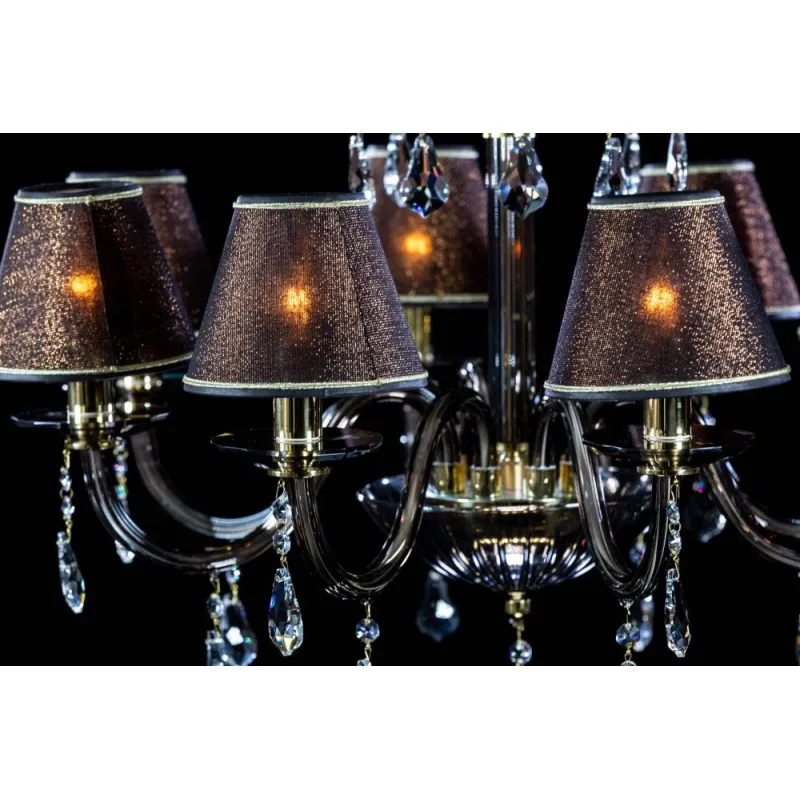 Candelabru Cristale, Abajururi golden brown, Bohemia, E14, EL010210814, Crystal