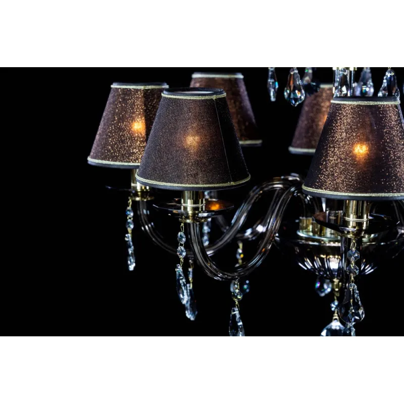 Candelabru Cristale, Abajururi golden brown, Bohemia, E14, EL010210814, Crystal