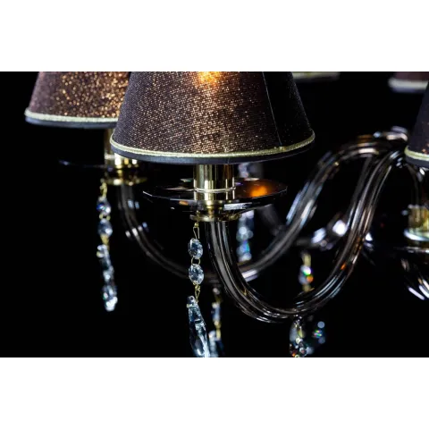 Candelabru Cristale, Abajururi golden brown, Bohemia, E14, EL010210814, Crystal