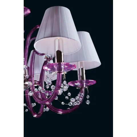 Candelabru Cristale, Violet, Abajur, Bohemia, E14, EL010214689, Crystal