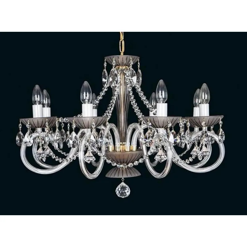 Candelabru Cristale, Sticla, Bohemia, E14, EL0102238021, Crystal