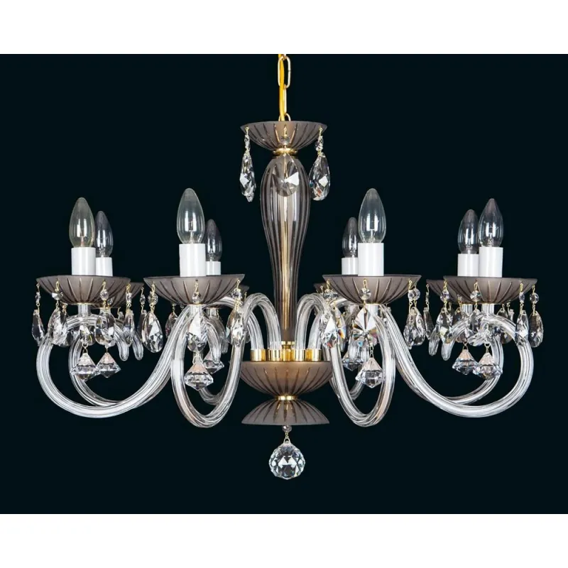 Candelabru Cristale, Sticla, Bohemia, E14, EL0102238022SM, Crystal