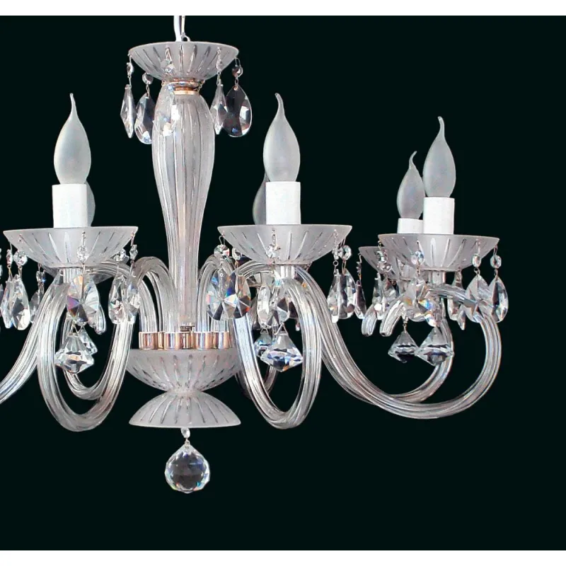 Candelabru Cristale, Sticla, Bohemia, E14, EL0102238022, Crystal