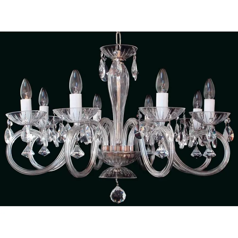 Candelabru Cristale, Sticla, Bohemia, E14, EL0102248022, Crystal