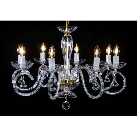 Candelabru Cristale, Sticla, Bohemia, E14, EL0102248023, Crystal