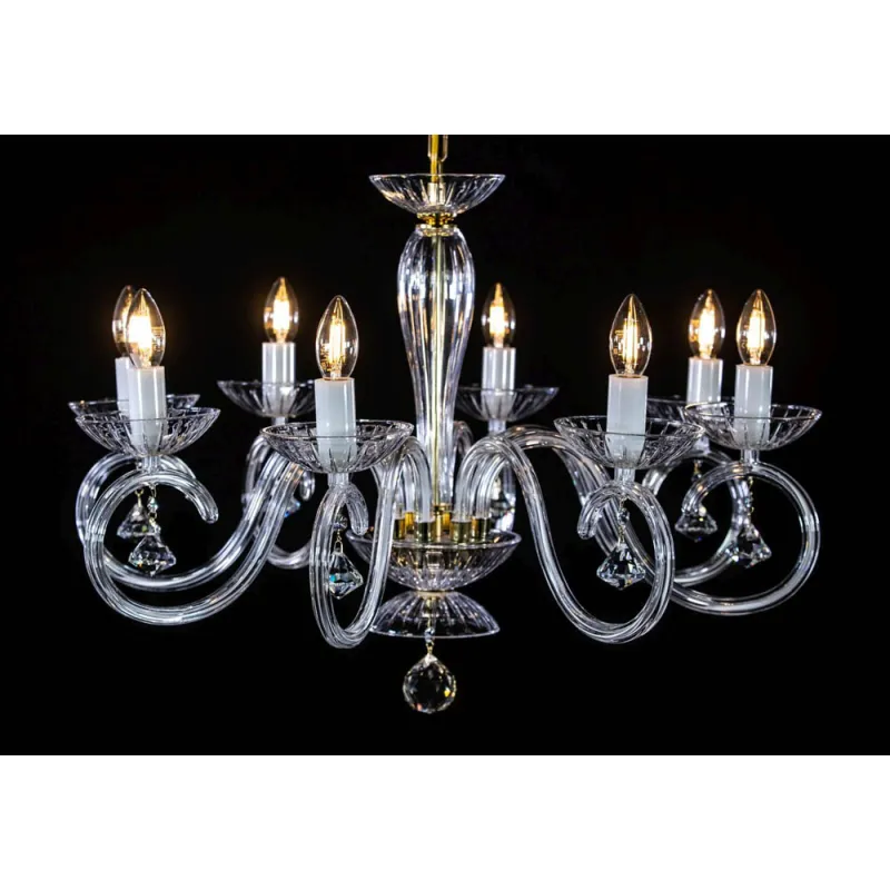 Candelabru Cristale, Sticla, Bohemia, E14, EL0102248023, Crystal