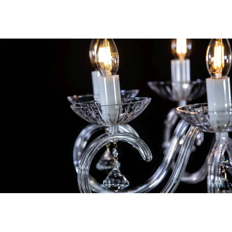 Candelabru Cristale, Sticla, Bohemia, E14, EL0102248023, Crystal