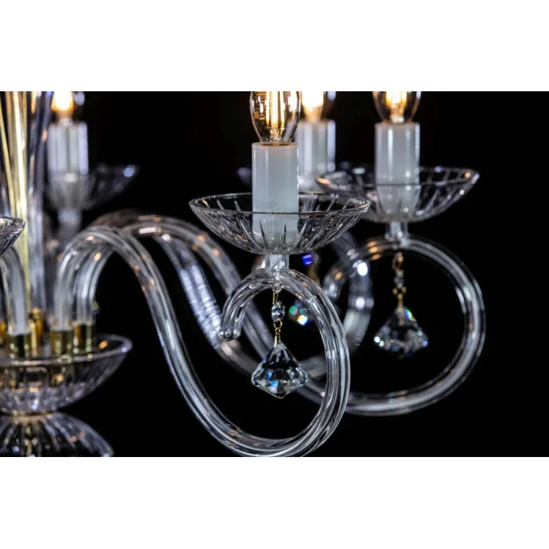 Candelabru Cristale, Sticla, Bohemia, E14, EL0102248023, Crystal