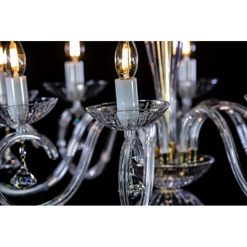 Candelabru Cristale, Sticla, Bohemia, E14, EL0102248023, Crystal