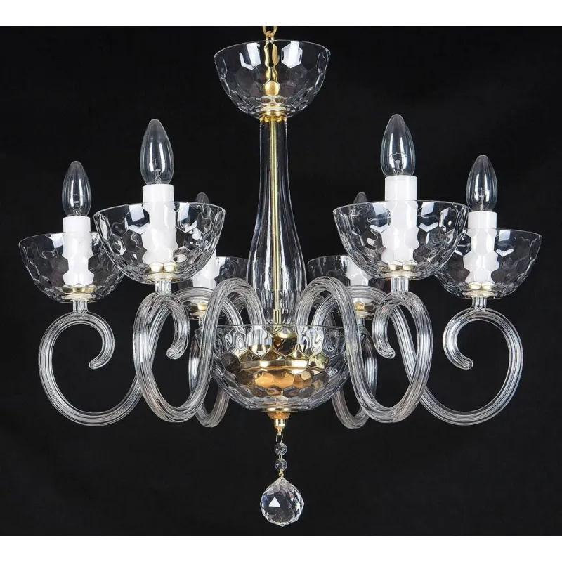 Candelabru Cristale, Sticla, Bohemia, E14, EL010225607, Crystal