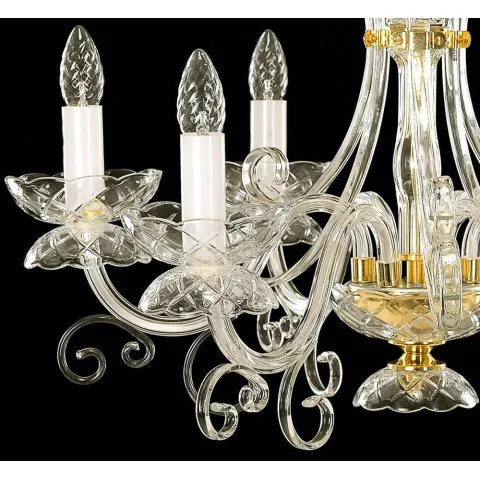 Candelabru Cristale, Sticla, Bohemia, E14, EL010412600, Crystal