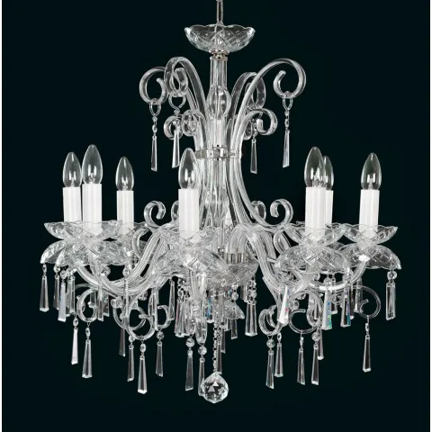 Candelabru Cristale, Sticla, Bohemia, E14, EL010413803, Crystal
