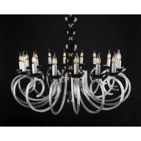 Candelabru Cristale, Negru, Bohemia, E14, EL0104211600BLACK, Crystal
