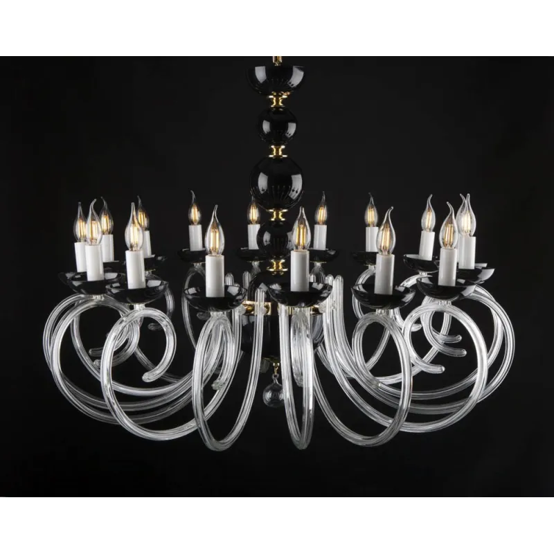Candelabru Cristale, Negru, Bohemia, E14, EL0104211600BLACK, Crystal