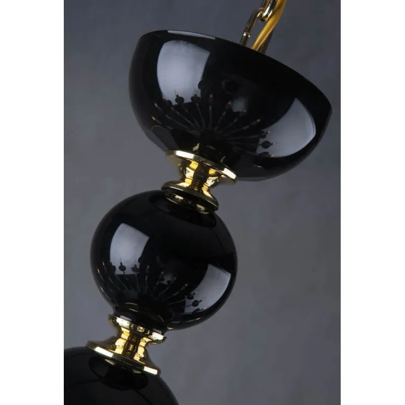 Candelabru Cristale, Negru, Bohemia, E14, EL0104211600BLACK, Crystal