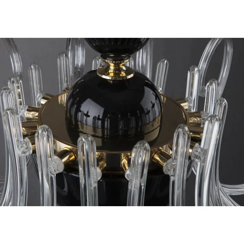 Candelabru Cristale, Negru, Bohemia, E14, EL0104211600BLACK, Crystal