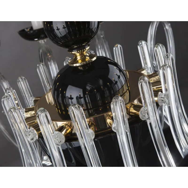 Candelabru Cristale, Negru, Bohemia, E14, EL0104211600BLACK, Crystal