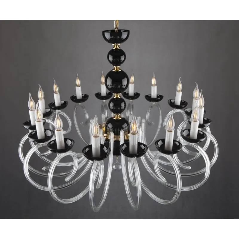 Candelabru Cristale, Negru, Bohemia, E14, EL0104211600BLACK, Crystal