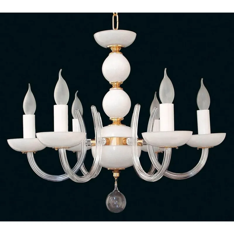 Candelabru Cristale, Sticla, Bohemia, E14, EL010422600opal, Crystal