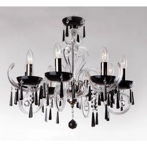 Candelabru Cristale, Negru, Bohemia, E14, EL01042389039, Crystal
