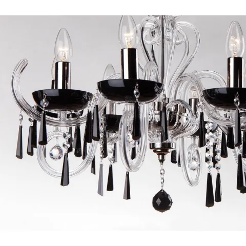 Candelabru Cristale, Negru, Bohemia, E14, EL01042389039, Crystal