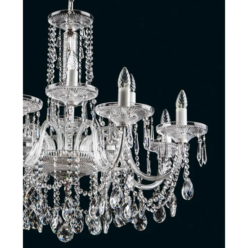 Candelabru Cristale, Bohemia, E14, EL0104328+408, Crystal