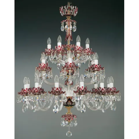 Candelabru Cristale, Ruby, Bohemia, E14, EL0106002417, Crystal