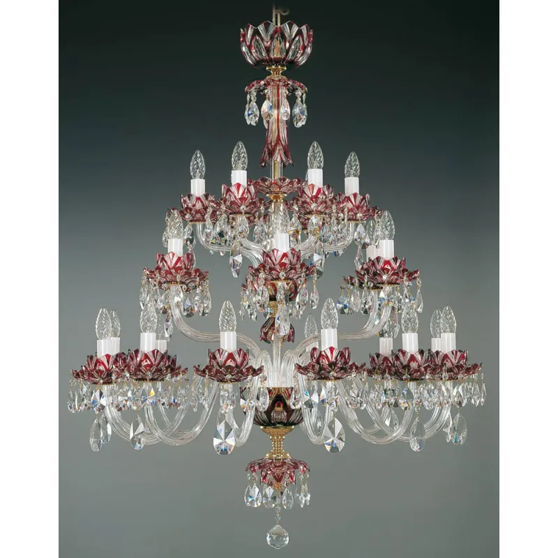 Candelabru Cristale, Ruby, Bohemia, E14, EL0106002417, Crystal