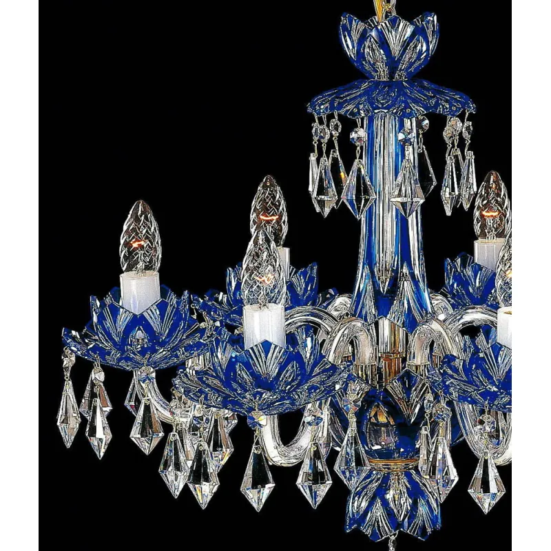 Candelabru Cristale, Albastru, Bohemia, E14, EL010600613, Crystal