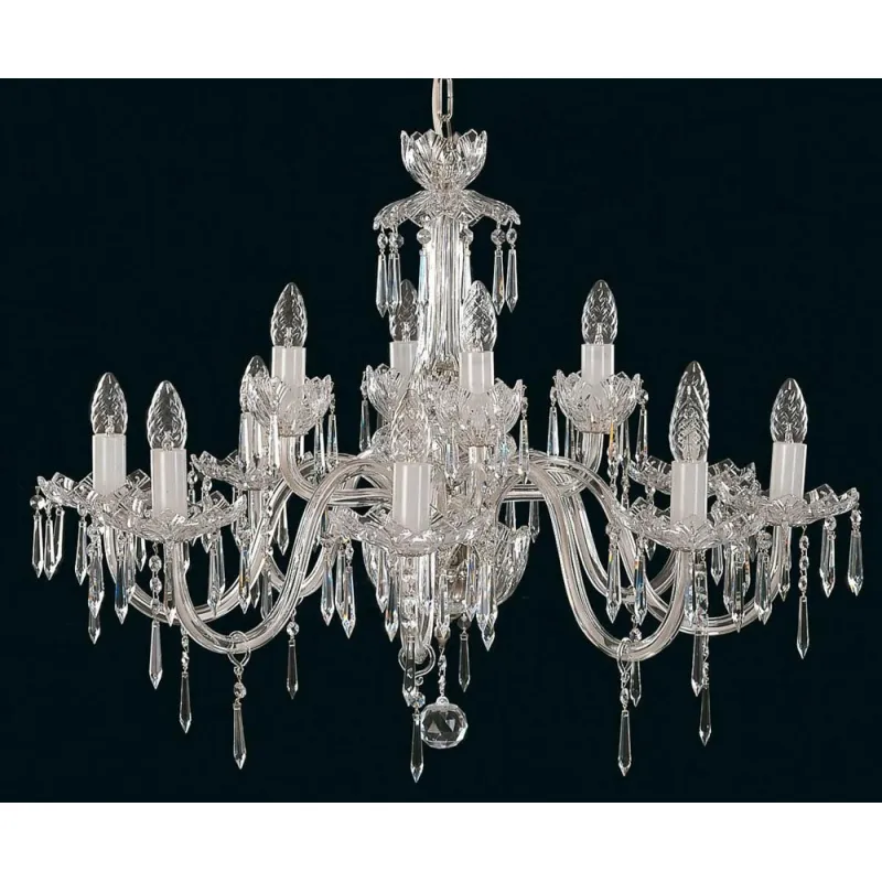 Candelabru Cristale, Sticla NH, Bohemia, E14, EL0106011219, Crystal