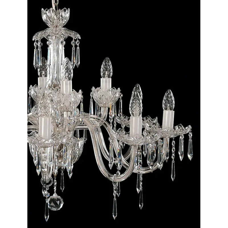 Candelabru Cristale, Sticla NH, Bohemia, E14, EL0106011219, Crystal