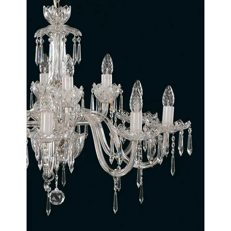 Candelabru Cristale, Sticla NH, Bohemia, E14, EL0106011219, Crystal