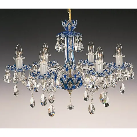 Candelabru Cristale, Albastru, Bohemia, E14, EL010601613, Crystal