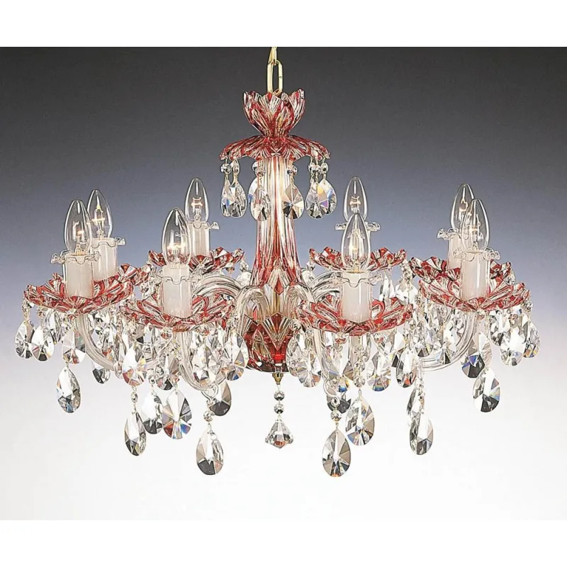 Candelabru Cristale, Ruby, Bohemia, E14, EL010601817, Crystal