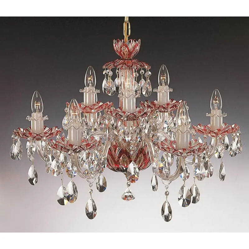 Candelabru Cristale, Ruby, Bohemia, E14, EL010601917, Crystal