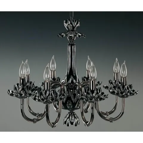 Candelabru Sticla, Negru, Bohemia, E14, EL010605818ant, Crystal