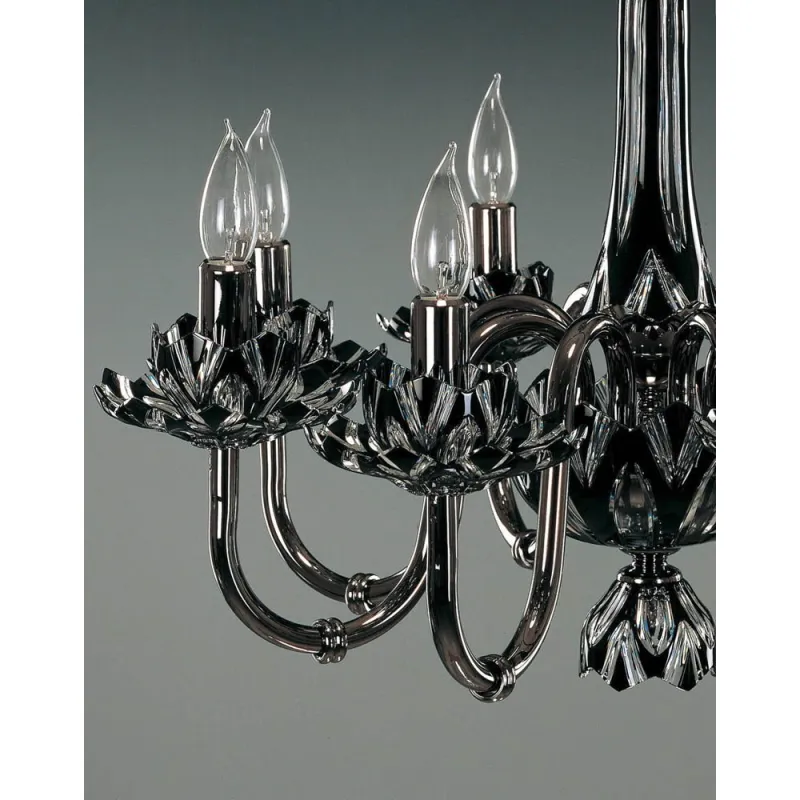 Candelabru Sticla, Negru, Bohemia, E14, EL010605818ant, Crystal