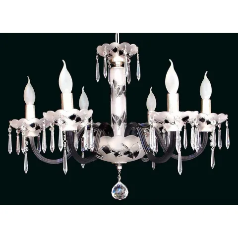 Candelabru Cristale, Negru, Alb, Bohemia, E14, EL0106126183mat, Crystal