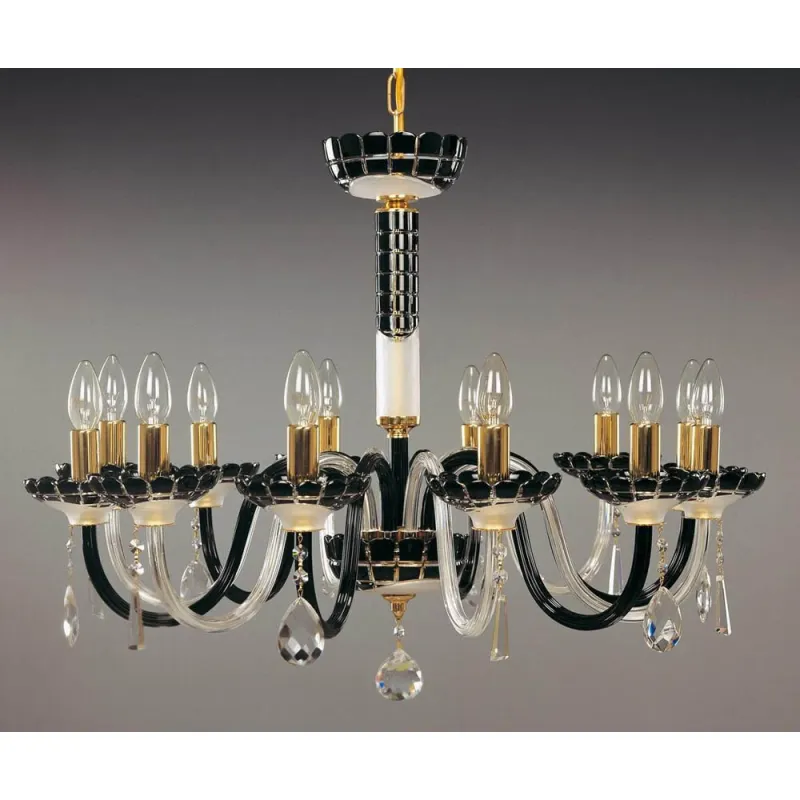Candelabru Cristale, Sticla, Bohemia, E14, EL0106131218, Crystal